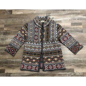 Aldomartins Barcelona Alpaca wool Blend Multicolor Cardigan Small Womens